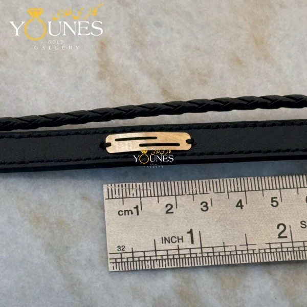 دستبند طلا چرم مردانه L143